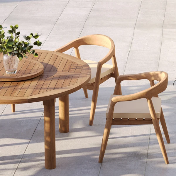 2 Sydney stoelen met kussens – Premium teakhouten loungestoelen voor buiten