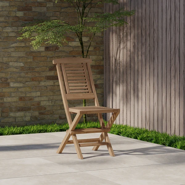2 x Teakhouten tuinmeubelen Hampton klapstoel, inclusief gratis kussens