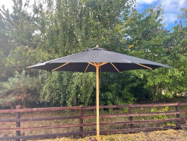 Premium 2,7 m massief houten kantelparasol met 48 mm paal (groen)